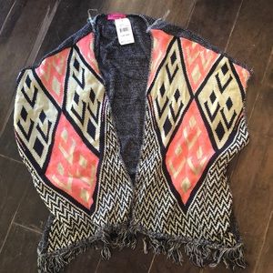 Aztec sweater poncho